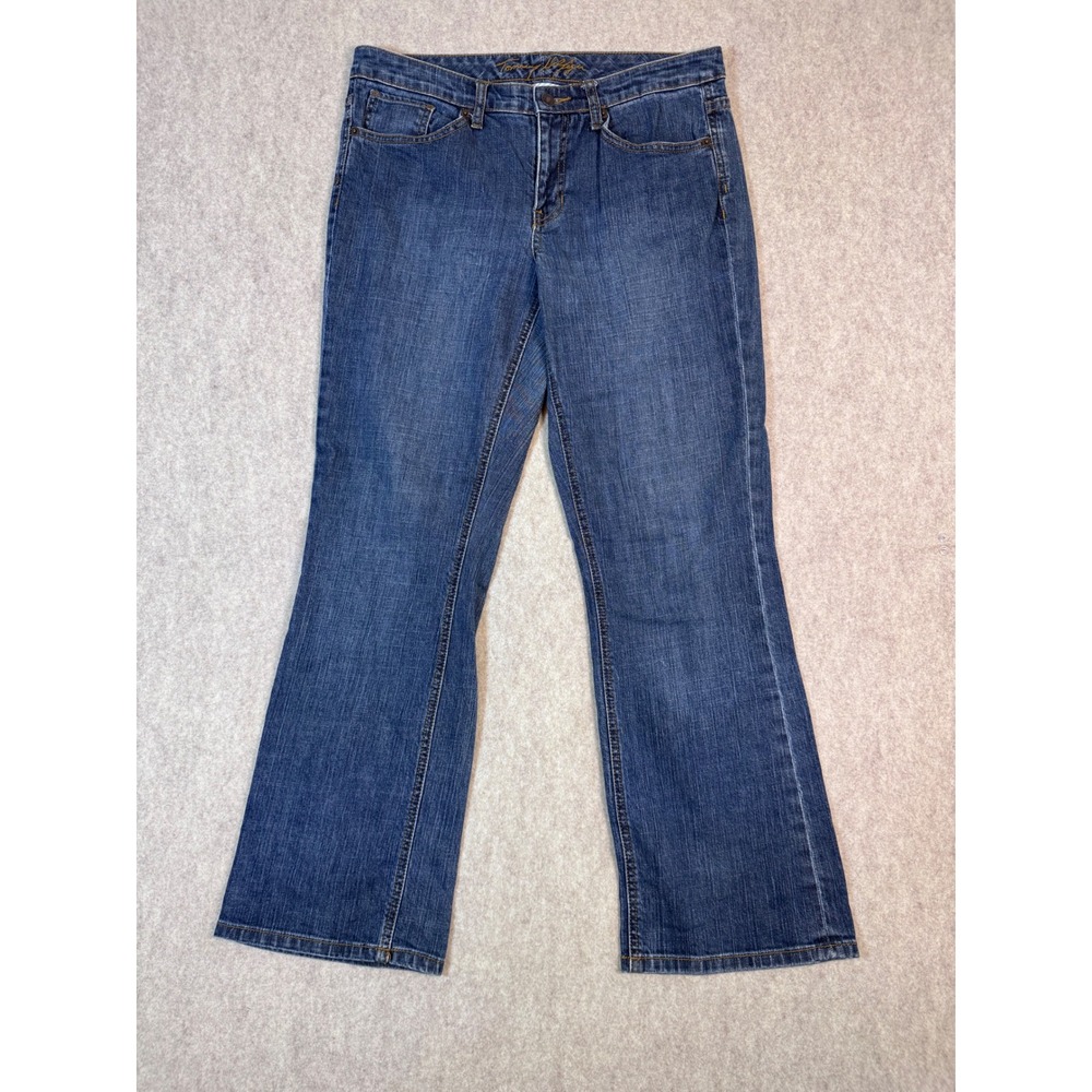 Tommy Hilfiger Boyfriend Jeans Womens‎ 8S Blue Denim Flared Leg Casual